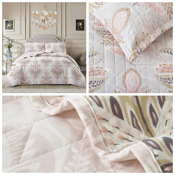 Marlow Home Co. Amalyah Floral Bedspread with Pillowcases