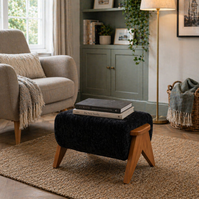 65cm Wide Rectangle Solid Colour Standard Ottoman