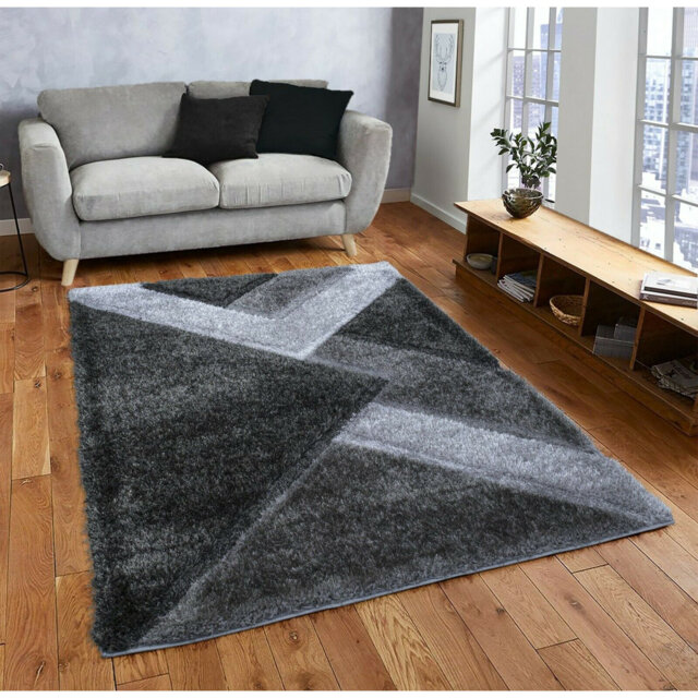 Hubbs Shaggy Grey/Silver Rug