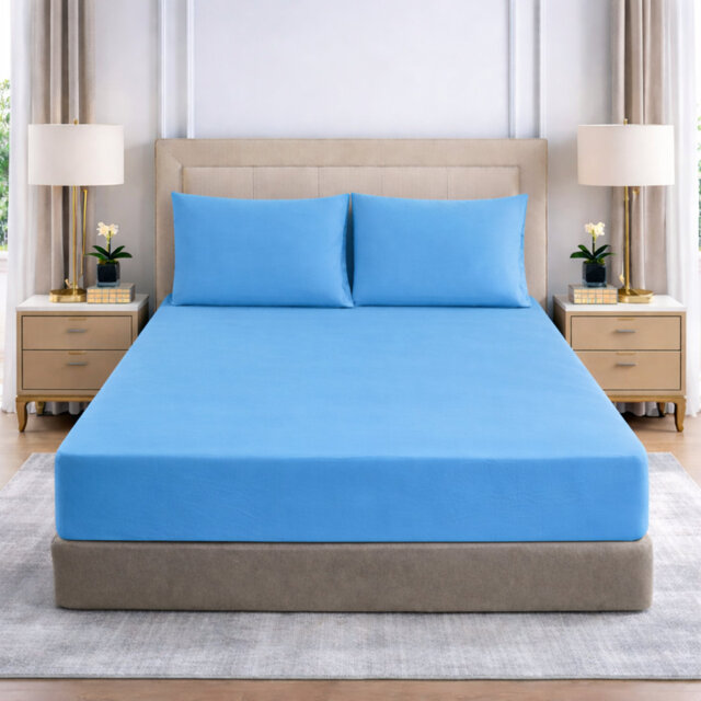 25cm Deep Pocket Fitted Sheet - Soft Microfiber Elasticated Bed Sheet Bottom