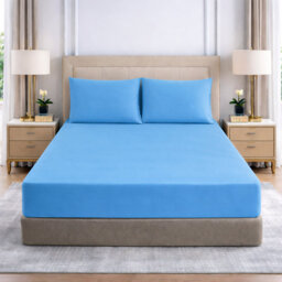 25cm Deep Pocket Fitted Sheet - Soft Microfiber Elasticated Bed Sheet Bottom