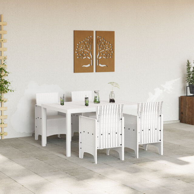 5 Piece Garden Dining Set Poly Rattan
