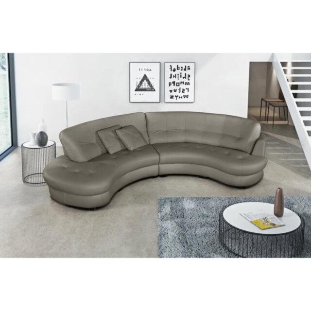 Maura Genuine Leather Curved Corner Sofa