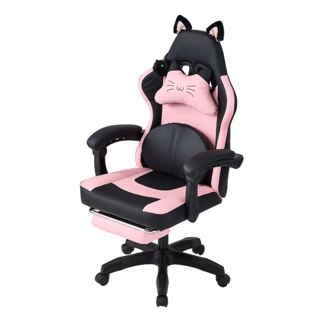Metro Lane Adjustable Reclining Ergonomic Swiveling PC & Racing Game Chair in Black;pink