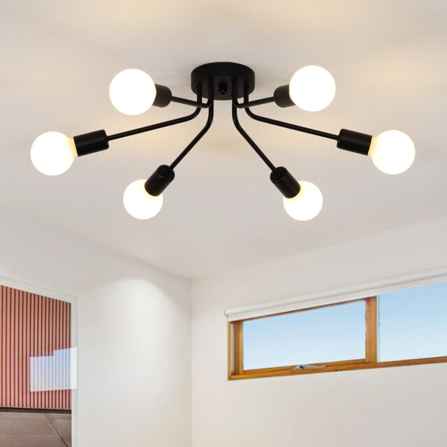 Bujer 6-Light 54cm Dimmable Sputnik Sphere Semi Flush Mount