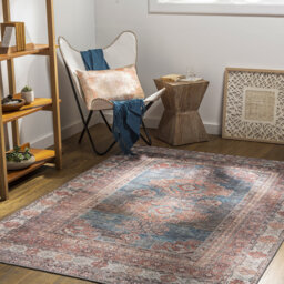 Amneris Machine Washable Traditionnal Boho Coral Runner Rug
