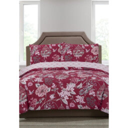 Dunaverney Cotton Blend, Polyester Floral Duvet Cover Set with Pillowcases Included