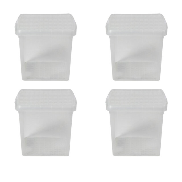 Wham Clip Square Plastic Storage Boxes with Secure Clip Lock Lids Clear/Clear/Clear