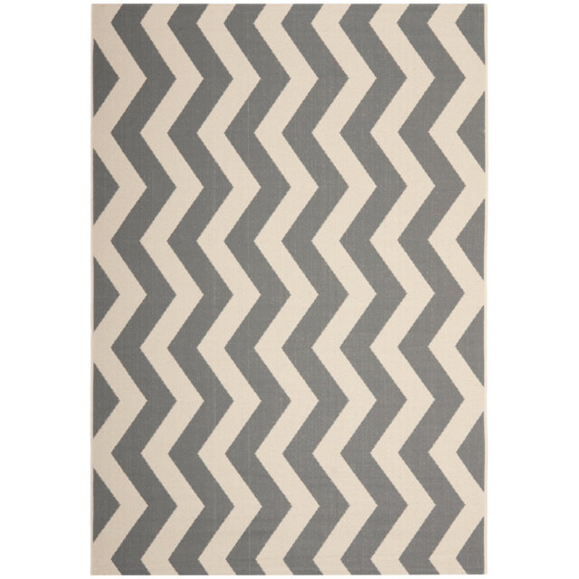 Camellia Chevron Grey/Beige Indoor/Outdoor Rug