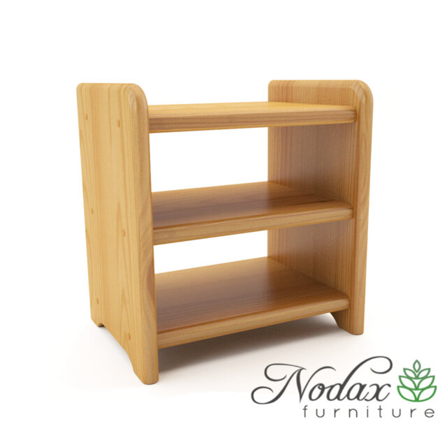 Nodax Bedside Cabinet Table For Bedroom - Elegant 3-Shelf Wooden Bedside Unit Nightstand Table (B5)