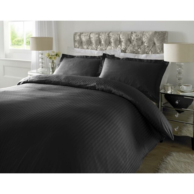 Satin Striped Duvet Cover Set with Pillowcases Included
