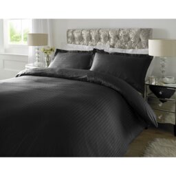 Satin Striped Duvet Cover Set with Pillowcases Included