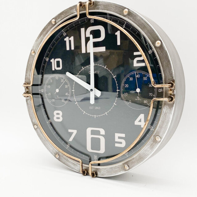 Tigela Metal Wall Clock – Hand-Finished Analog Decorative Clock for Living Room, Kitchen or Office Wall Décor
