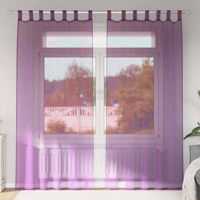Voile Curtains With Tab Top 2 Pcs