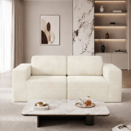 Modular Corduroy 202cm 2-seater Boneless Sofa, No Assembly Required, With High Rebound Sponge
