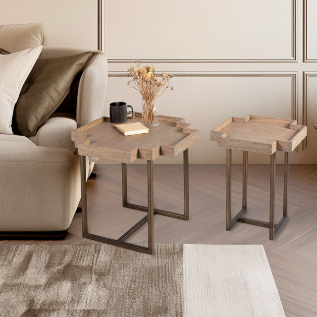 Romeoville Tray Top Sled Side Table Set