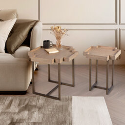 Romeoville Tray Top Sled Side Table Set