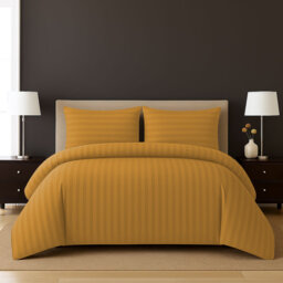 Haffa Microfiber Striped Duvet Cover Set with Pillowcases Included