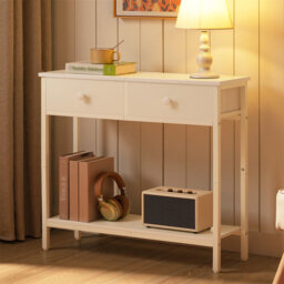 Slim Console Table, Narrow Console Table With 2 Drawers