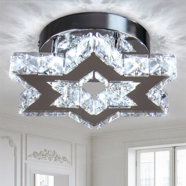 Chandelier LED Crystal Chandelier Modern Flush Mount Ceiling Light Fixtures LED Star Mini Chandeliers Light Fixture Ceiling Lamp For Kitchen Hallway F