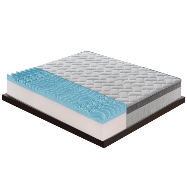 Memory Foam Mattress - 26 cm High - 6 cm Memory Foam - Removable Cover - 9 Comfort Zones Talara