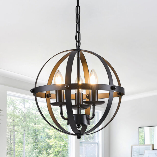 Arley 3 - Light Dimmable Farmhouse Unique Design Adjustable Caged Chandelier Pendant Lights