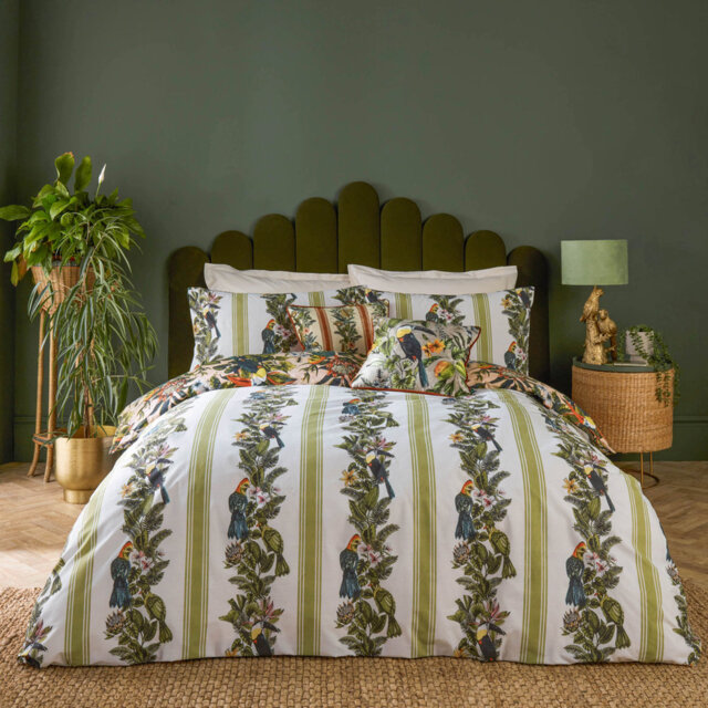 Leilani Cotton Blend Floral Duvet Cover Set with Pillowcases
