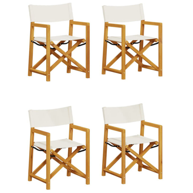 Vidaxl folding garden chairs, set of 4 in dark gray fabric
