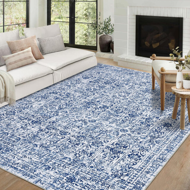 Abstract Machine Printed Area Rug