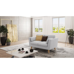 Sofa 2 Seater with Wooden Legs In Scandinavian Style