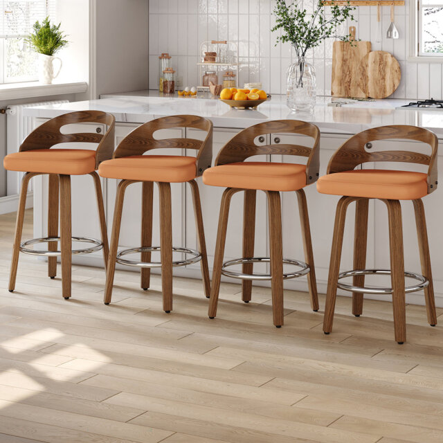 Mahtab Modern Upholstered Swivel Counter & Bar Stools