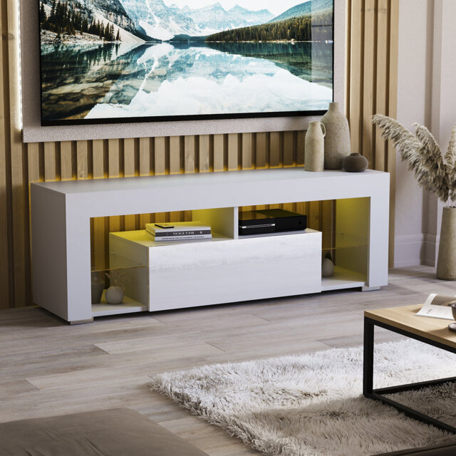 Luna 2 Drawer Led Tv Unit, Living Room Home Furniture