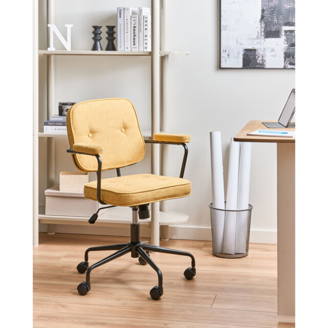 Desk Chair PAWNEE Fabric Yellow