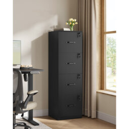 File Cabinet, Filing Cabinet For Home Office, Printer Stand, With 4 Lockable Drawers, Adjustable Hanging Rails, For A4 And Letter-Size Files