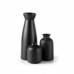 "3Pcs 8.3"" Boho Ceramic Vases, Distressed Decor for Table & Shelf"