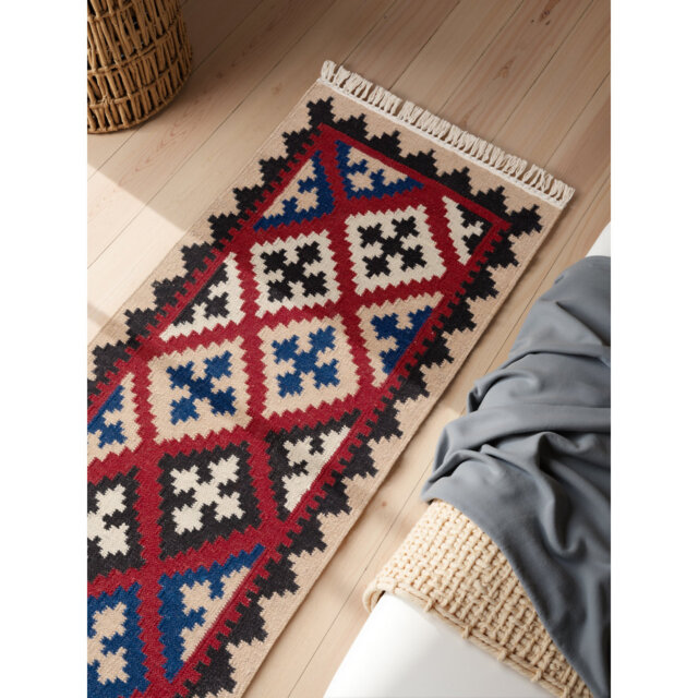 Rami Kilim Rug by Hanse Home - Natural Living Room Rug Wool Handwoven Afghan Kilim Living Room, Bedroom