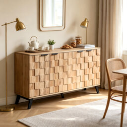 Sideboard With 4 Doors, Wooden Storage Cupboard For Living Room