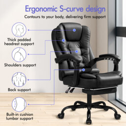 Office Chair Massage Executive Recliner Footrest Swivel Gaming