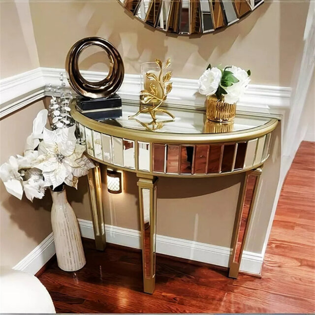 Ancuta 90cm Glass Console Table
