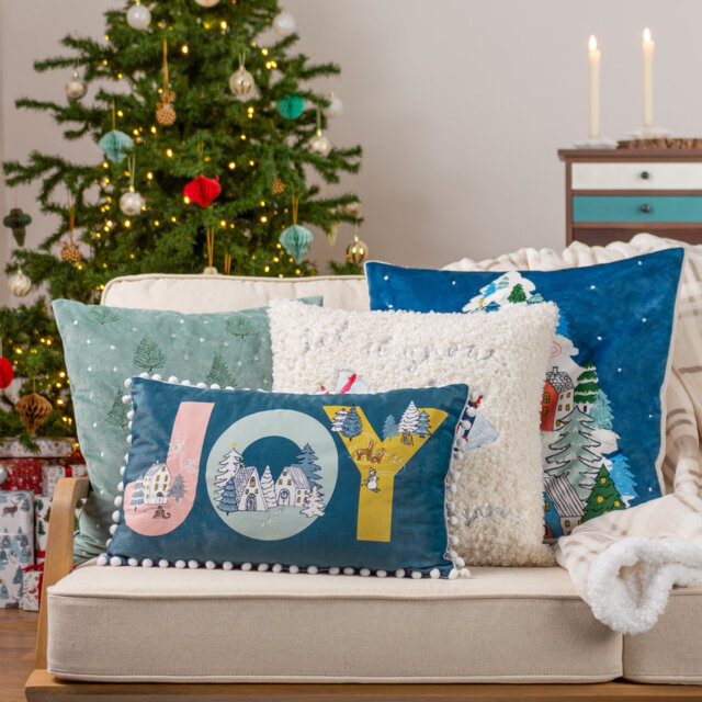 Furn. Christmas Together Snow Angels Boucle Cushion Cover
