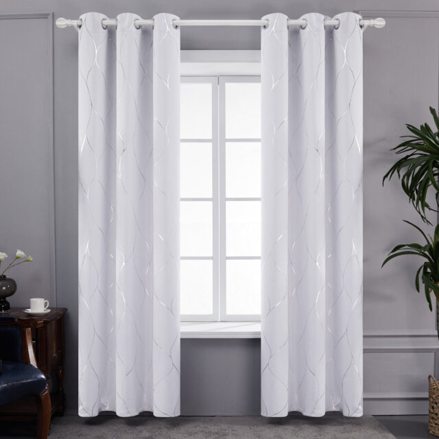 Seligman Wave Foil Printed Room Darkening Thermal Curtains