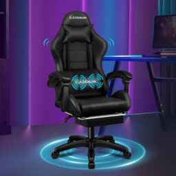 Office Chair Massage Padded Recliner Footrest Swivel Computer Gaming