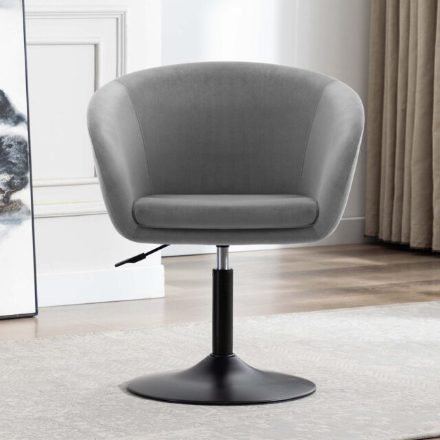 Velvet Swivel Barrel Chair