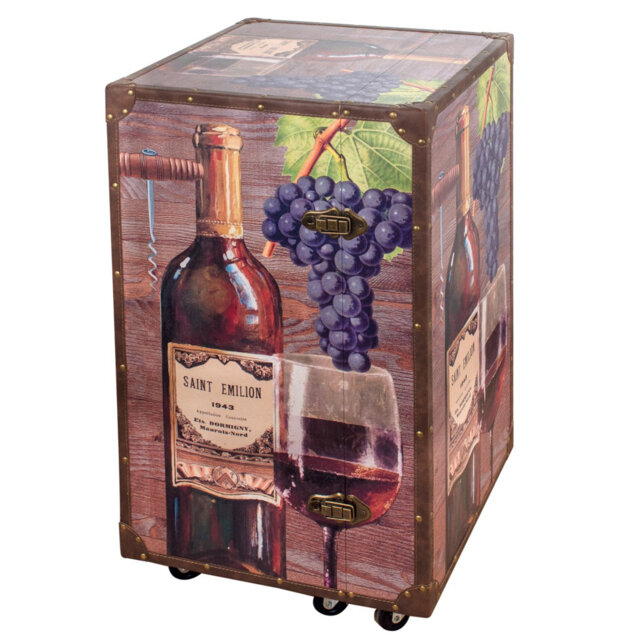 Denyel Cabinet/Enclosed Storage Wine Bottle Rack Brown