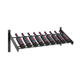 Wine Wall Presentation Row Wine Rack (9 Bottles, Matte Black Frames With Matte Black Rods)