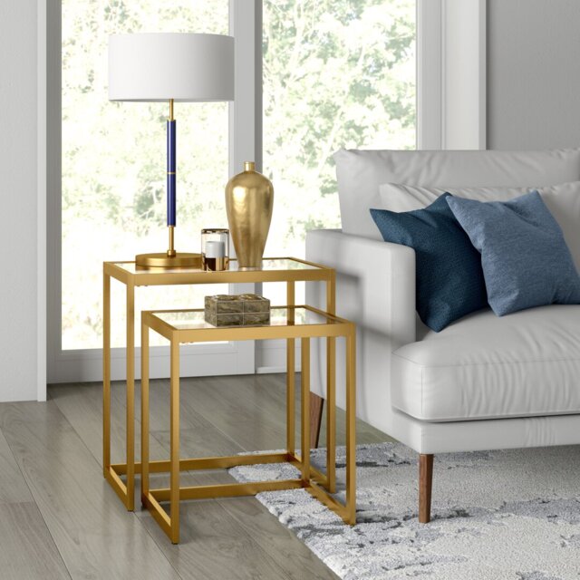 Glass Top Frame Nesting Tables