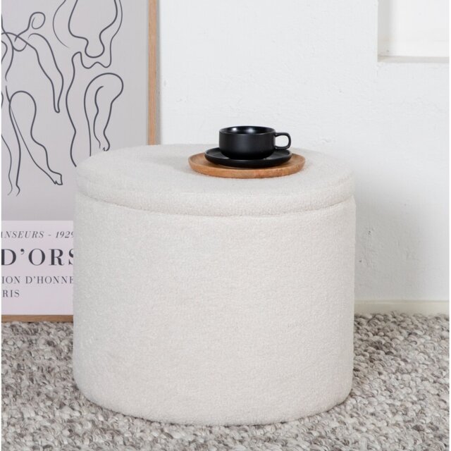 Dareona 51cm Wide Round Pouf Ottoman