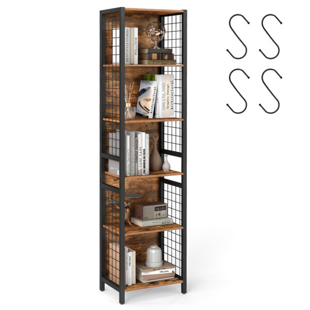 175.6cm H Steel Etagere Bookcase