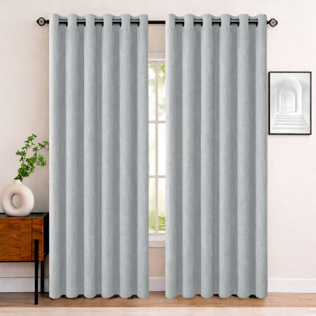 Aspire Homeware Linen 100% Blackout Curtain Pair for Hotel Style Bedroom Comfort