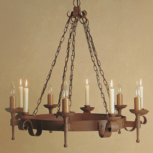 Grandfield 5 - Light Waggon Wheel Chandelier